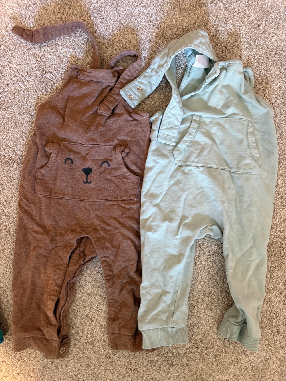H&M And Carters baby overalls 18 months Green Brown